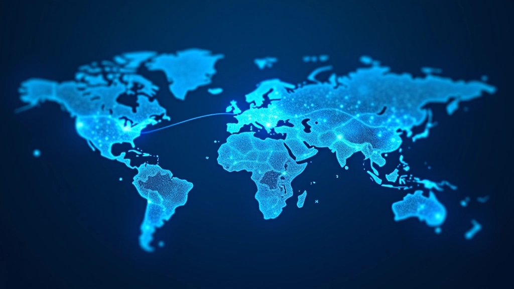 Grafico di una rete globale con nodi collegati, rappresentazione di una Content Delivery Network