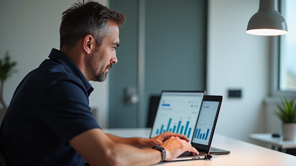 Persona che utilizza uno strumento di test delle prestazioni su un laptop, analisi della velocità del sito