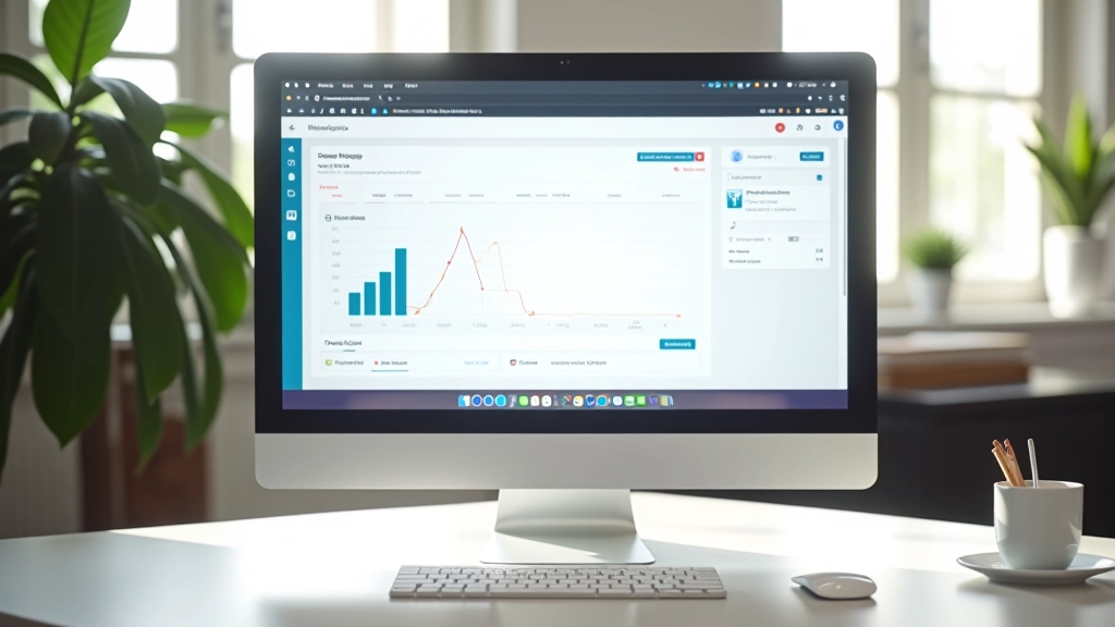 Schermo del computer con dashboard WordPress moderna e interfaccia pulita